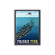 Vintage Posteria Plakát Friske Fisk Ne A4 - 21x29,7 cm