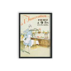 Vintage Posteria Designovy plakát Restaurace L'inovace Brusel Ne A1 - 59,4x84,1 cm