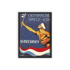 Vintage Posteria Plakát na zeď Olympijské hry v Amsterdamu Ne A3 - 29,7x42 cm