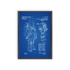 Vintage Posteria Retro plakát Apollo prostor oblek patent astronaut Ne A4 - 21x29,7 cm