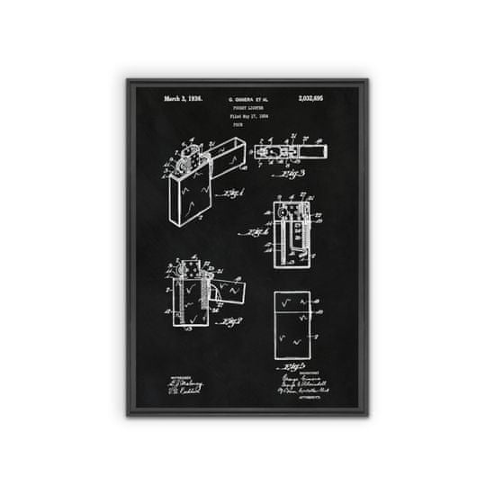 Vintage Posteria Retro plakát Zippo Gimera patent zapalovač USA