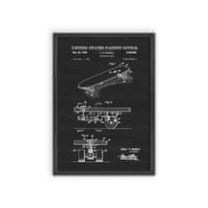 Vintage Posteria Retro plakát Skateboard break waddell patent USA Ne A3 - 29,7x42 cm