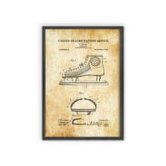 Vintage Posteria Retro plakát Lední hokej Johnson Shoe patent USA Ne A1 - 59,4x84,1 cm