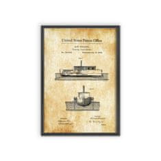 Vintage Posteria Retro plakát US patent na tuch A2 - 42x59,4 cm