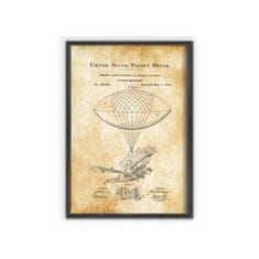 Vintage Posteria Dekorativní plakát Balón létající pták A3 - 29,7x42 cm