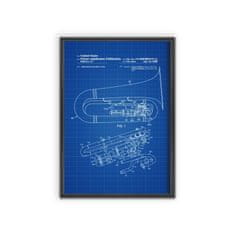 Vintage Posteria Dekorativní plakát Shulder Pochodující Tuba patent USA A3 - 29,7x42 cm