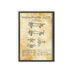 Vintage Posteria Dekorativní plakát Patent pro vertikální start a přistání letadla A4 - 21x29,7 cm