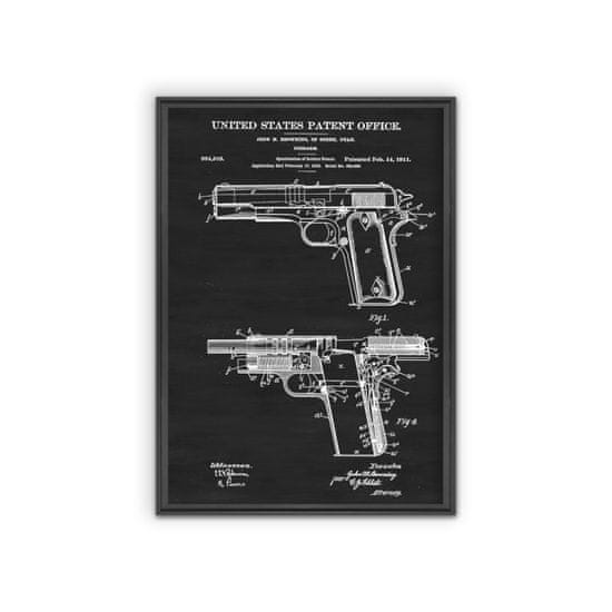 Vintage Posteria Designovy plakát Colt střelné zbraničky Patent USA USA