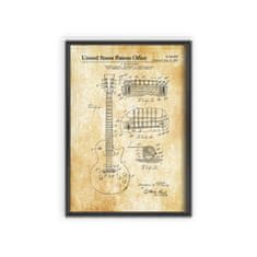 Vintage Posteria Designovy plakát Patent pro kytaru McCarty A4 - 21x29,7 cm