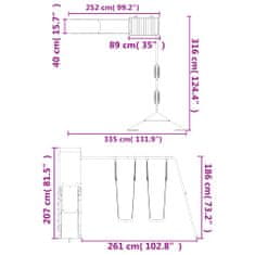 Vidaxl Dětské hřiště na zahradu masivní borové dřevo