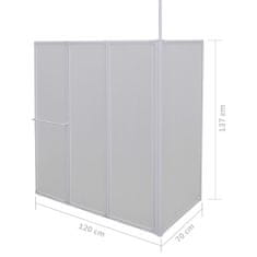 Vidaxl Sprchová a vanová zástěna tvar L 70x120x137cm 4 panely skládací