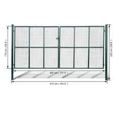 Vidaxl Zahradní brána z pletiva 415 x 225 cm / 400 x 175 cm