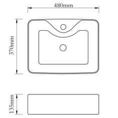 Vidaxl Umyvadlo s otvorem pro baterii zlaté 48 x 37 x 13,5 cm keramika