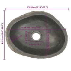 Vidaxl Umyvadlo říční kámen oválné 29–38 cm