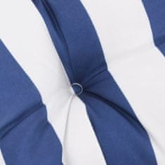 Greatstore Poduška na palety modré a bílé pruhy 60 x 60 x 12 cm textil
