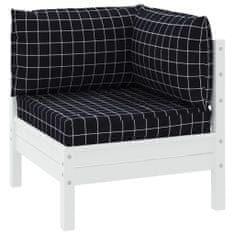 Vidaxl Podušky na nábytek z palet 3 ks černé kostkovaný vzor oxford