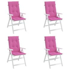 Vidaxl Podušky na židli s vysokým opěradlem 4 ks růžové textil