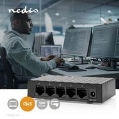 Nedis NSWH5P110BK stolní pětiportový gigabit switch