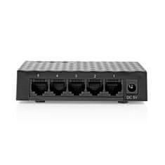 Nedis NSWH5P110BK stolní pětiportový gigabit switch