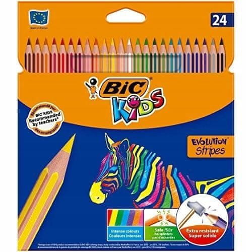 Bic Pastelky 24 barev Eco Evolution Stripes