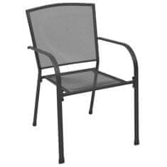 Petromila Sada stohovatelných zahradních židlí 7 ks antracitová ocel