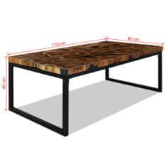 Vidaxl Konferenční stolek teak a pryskyřice 110 x 60 x 40 cm