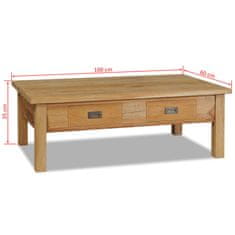 Vidaxl Konferenční stolek masivní teak 100 x 60 x 35 cm