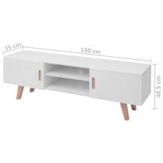 Vidaxl TV stolek MDF 150 x 35 x 48,5 cm bílý s vysokým leskem