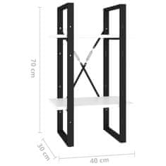 Vidaxl Knihovna se 2 policemi bílá 40 x 30 x 70 cm kompozitní dřevo