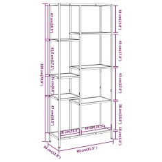 Vidaxl Knihovna 80x30x180 cm ocel a kompozitní dřevo