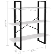 Vidaxl Knihovna bílá 100 x 30 x 105 cm kompozitní dřevo