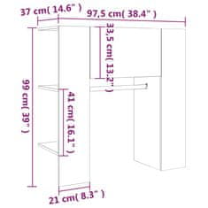 Vidaxl Skříň do předsíně bílá 97,5 x 37 x 99 cm kompozitní dřevo