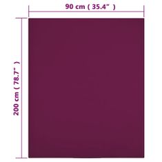 Vidaxl Jersey prostěradlo bordó 90 x 200 cm bavlna