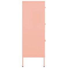 Vidaxl Zásuvková skříň růžová 80 x 35 x 101,5 cm ocel