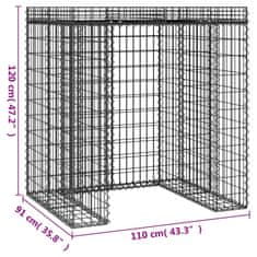 Vidaxl Gabionová stěna na popelnici 110x91x120 cm pozinkované železo