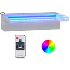 Vidaxl Přelivový vodopád s RGB LED osvětlením nerezová ocel 30 cm