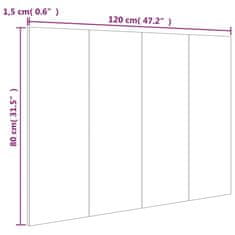 Vidaxl Čelo postele dub sonoma 120 x 1,5 x 80 cm kompozitní dřevo