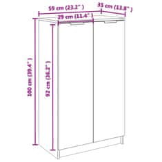 Vidaxl Botník černý 59 x 35 x 100 cm kompozitní dřevo