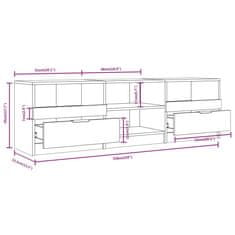 Vidaxl TV skříňka kouřový dub 150 x 33,5 x 45 cm kompozitní dřevo