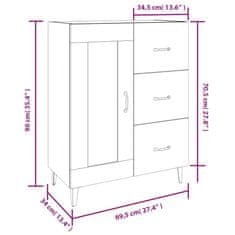 Vidaxl Příborník dub sonoma 69,5 x 34 x 90 cm kompozitní dřevo