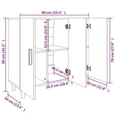 Vidaxl Příborník bílý s vysokým leskem 90x34x80 cm kompozitní dřevo