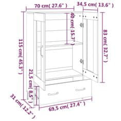 Vidaxl Komoda betonově šedá 70 x 31 x 115 cm kompozitní dřevo