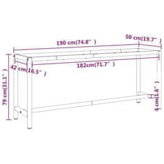 Vidaxl Rám pracovního stolu matně černý a matně červený 190x50x79 cm