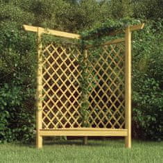 Vidaxl Rohová pergola s lavicí 166 x 81 x 174 cm impregnovaná borovice