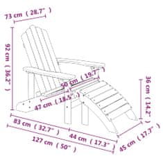 Vidaxl Zahradní křesla Adirondack 2 ks s podnožkami HDPE bílá