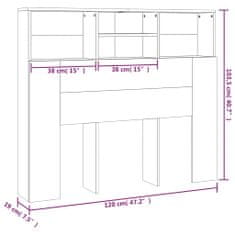 Vidaxl Čelo postele s úložným prostorem dub sonoma 120 x 19 x 103,5 cm