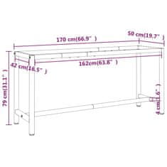 Vidaxl Rám pracovního stolu matně černý a červený 170 x 50 x 79 cm kov