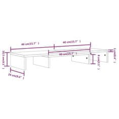 Vidaxl Stojan na monitor 80 x 24 x 10,5 cm masivní borové dřevo