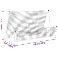 Vidaxl Fotbalový rebounder 2 v 1 202 x 104 x 120 cm ocel