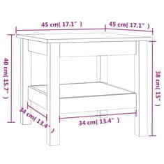 Vidaxl Konferenční stolek 45 x 45 x 40 cm masivní borové dřevo